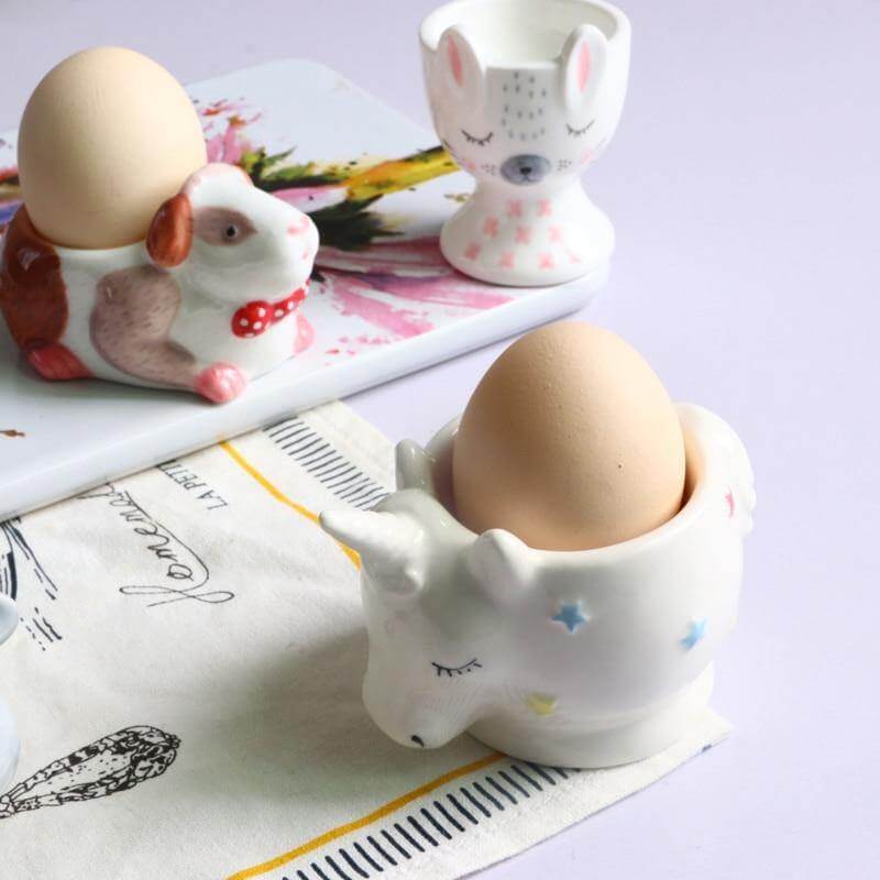 2Pcs Cute Animal Ceramic Breakfast Egg Holder – Shock Cool